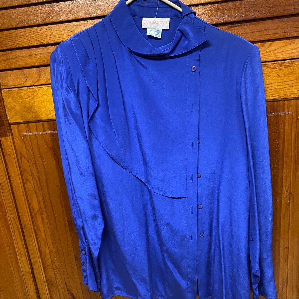Vintage J. Casanova Silk Blue Blouse